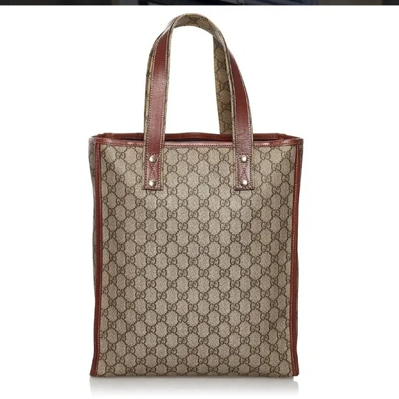 Gucci Brown GG Supreme Web Tote Bag - Picture 3 of 11